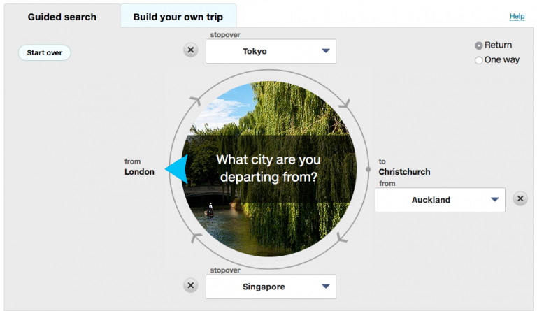 Air New Zealand RTW Ticket - Route Example