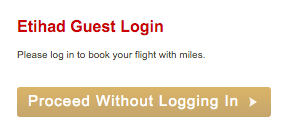 Etihad Guest Awards Boeken - Proceed without logging in