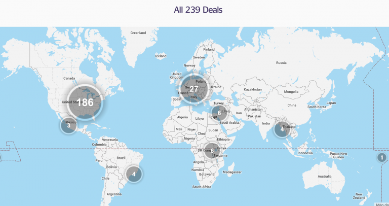 Alle wereldwijde deals overzichtelijk in kaart gebracht