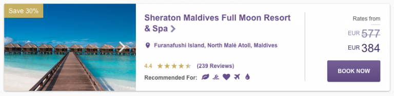 SPG Hot Escapes Week 8 - Sheraton Maldives Full Moon Resort & Spa