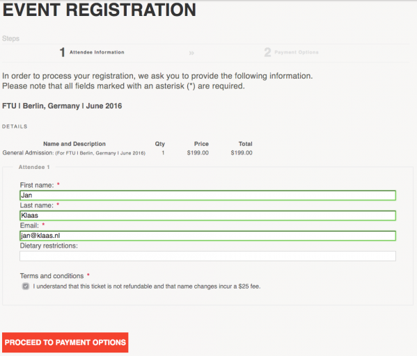 FTU Berlijn 2016 - Event Registration