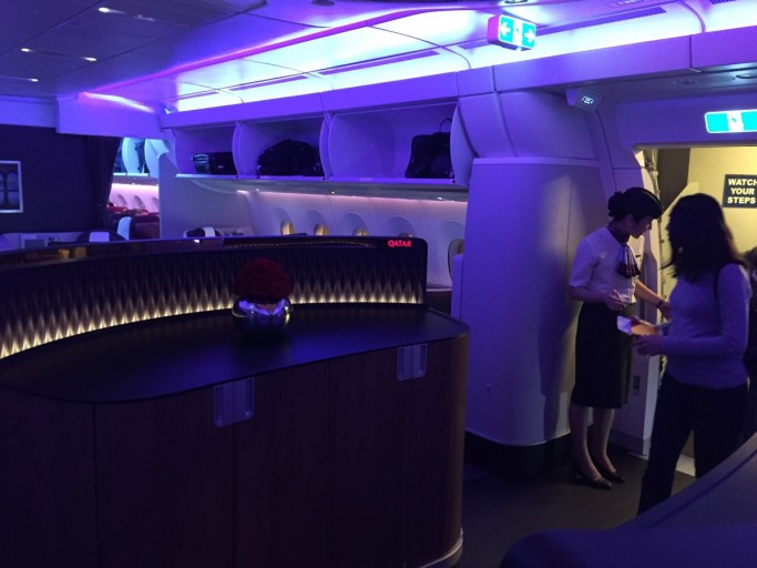 Binnenkomst Qatar Airways A350