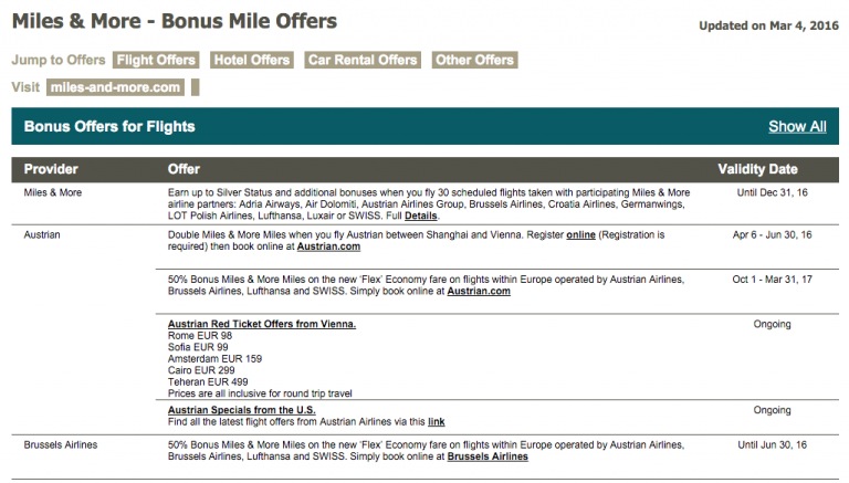 Miles & More Award Miles Promotie - FrequentFlyerBonuses