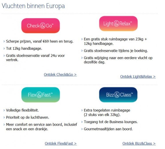 Brussels AIrlines tarieven