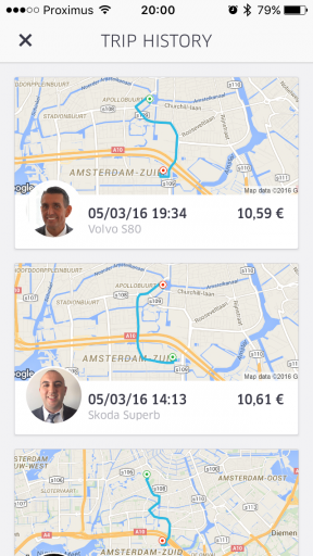 Uber Nederland - App Trip History