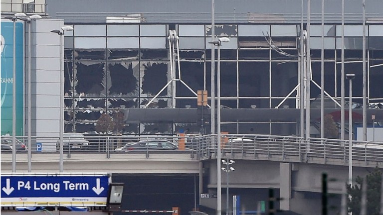 Het Brusselse vliegveld Zaventem na de aanslag