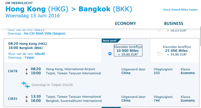 Van Hong Kong naar Bangkok via Taipei