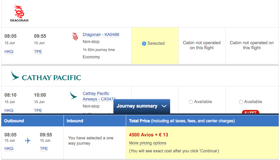 HKG-TPE met DragonAir