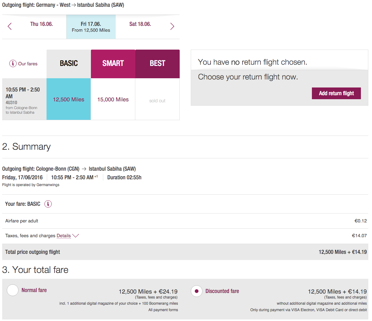 Eurowings award naar Turkije