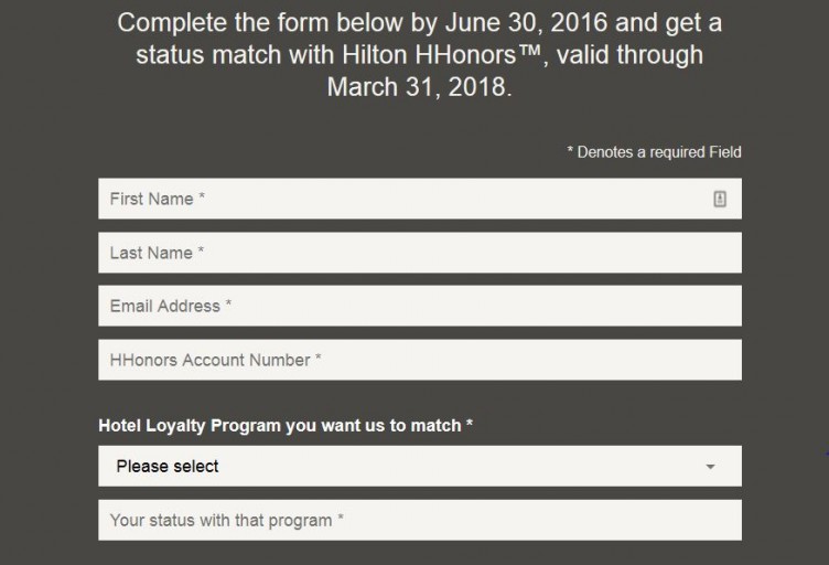 HHonors status match