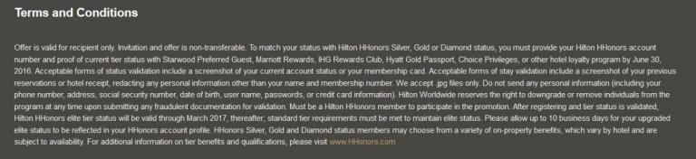 HHonors status match