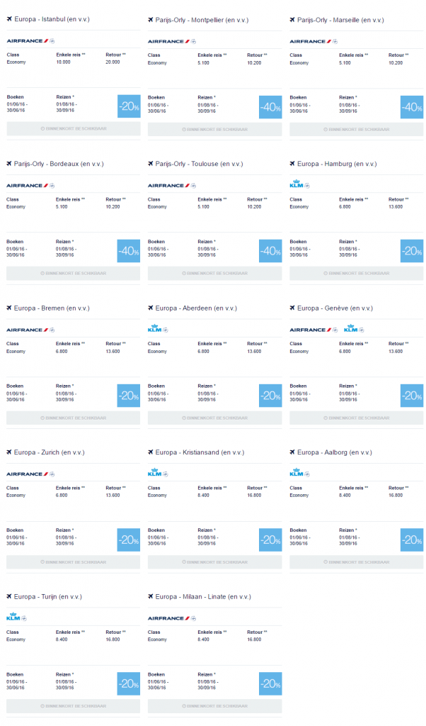 Flying Blue Promo Awards Juni Europa