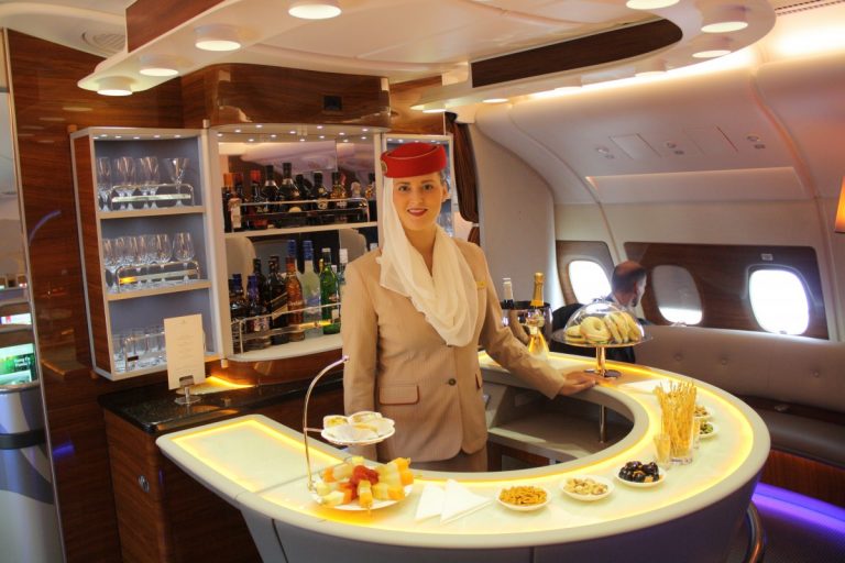 Emirates A380 bar