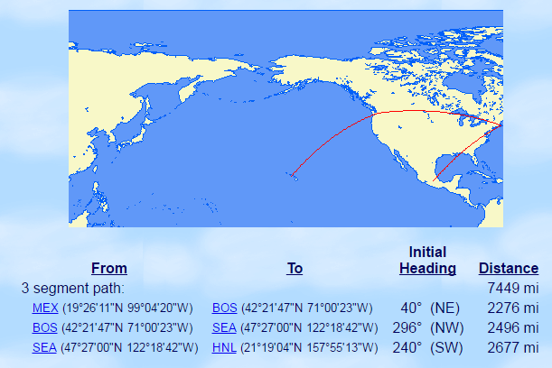 MEX-BOS-SEA-HNL