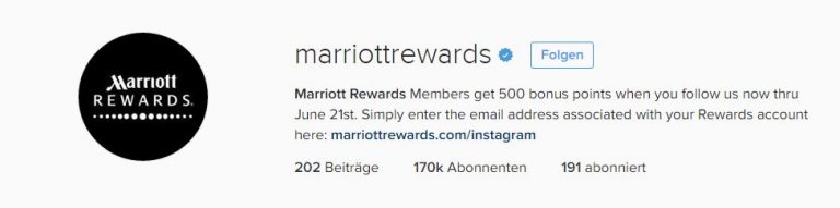 Mariott Rewards Instagram