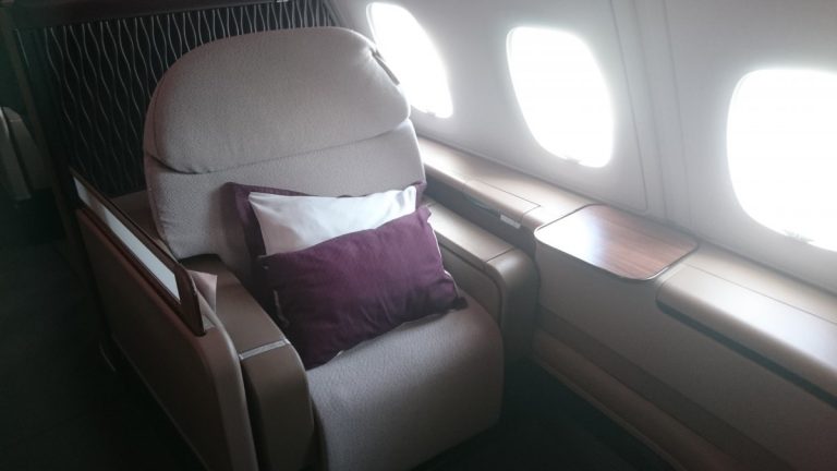 De "troon" op de A380 van Qatar's first class