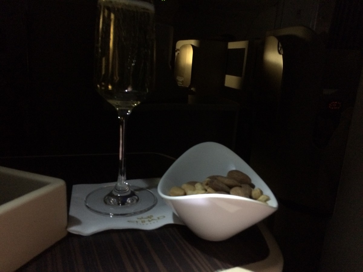 Etihad Business Class - Champagne & Hot Nuts - InsideFlyer