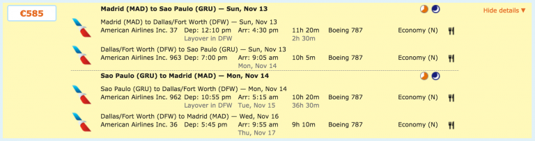 goedkope american airlines premium economy