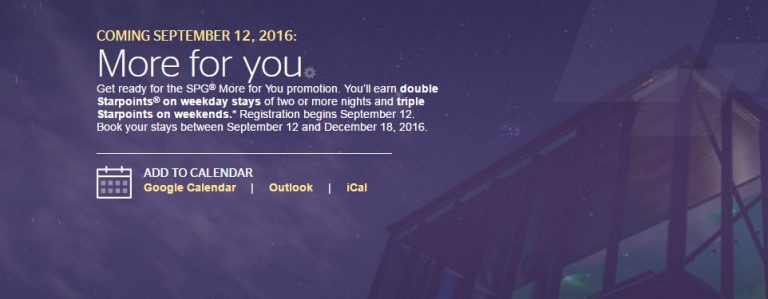 Starwood More For You Promotie