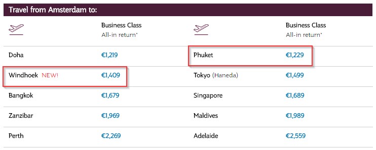 Qatar Business Class Deals Amsterdam