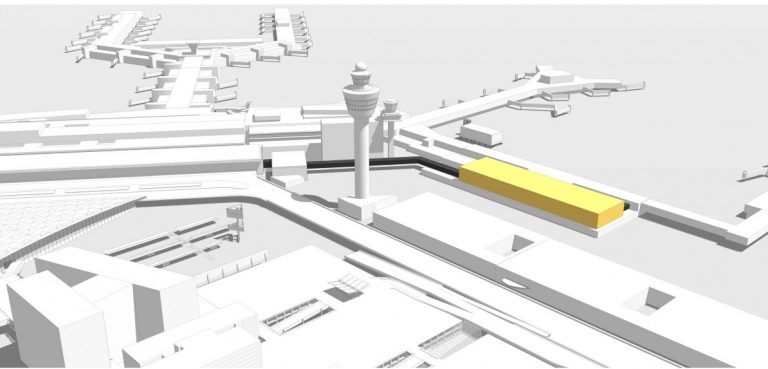 tijdelijke vertrekhal Schiphol