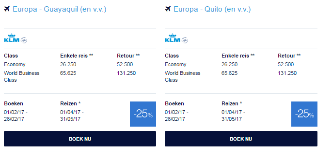 Flying Blue Promo Awards Februari Zuid Amerika