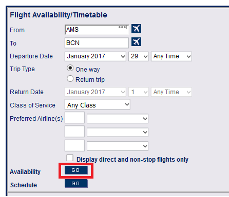 Check flight availability