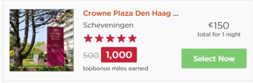 topbonus miles bij hotelovernachtingen