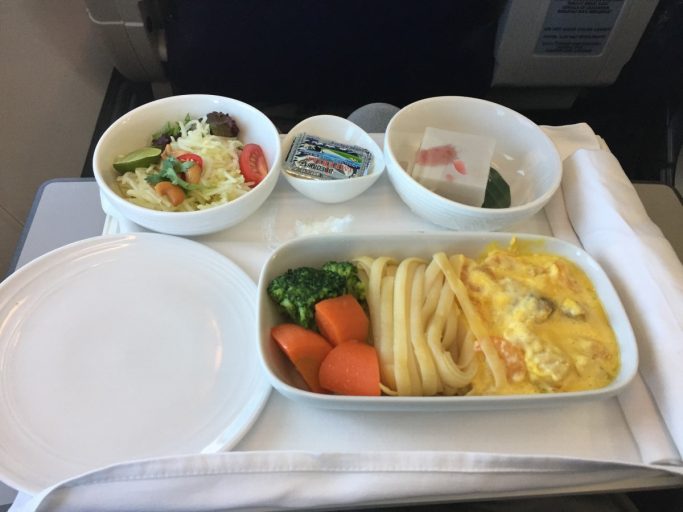 Heerlijke seafood pasta bij Malaysia Airlines