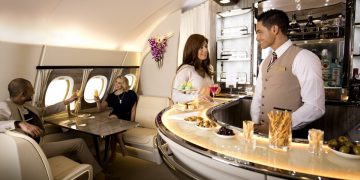 Emirates A380 onboard bar