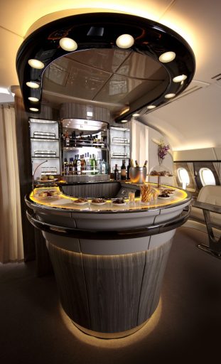 Emirates A380 onboard bar