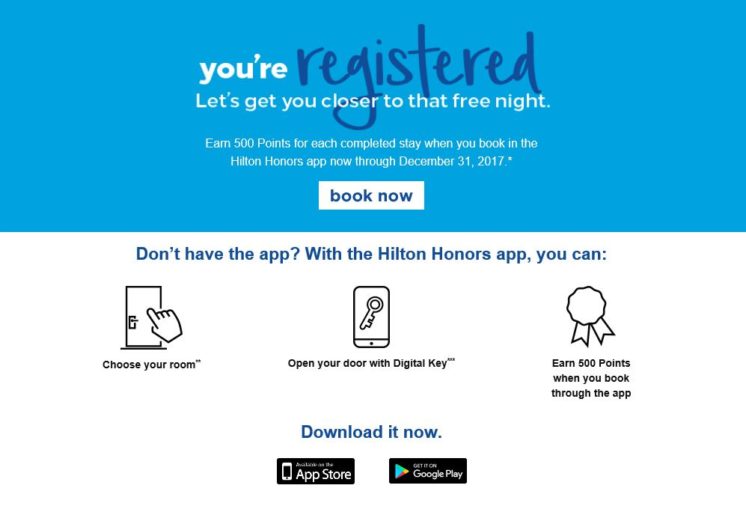 Hilton App Bonus 2017