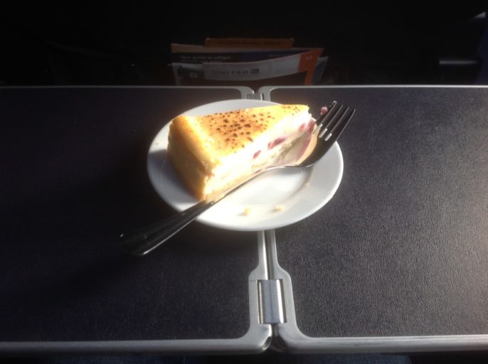 Dessert United Airlines Business Class, Cheescake United Airlines