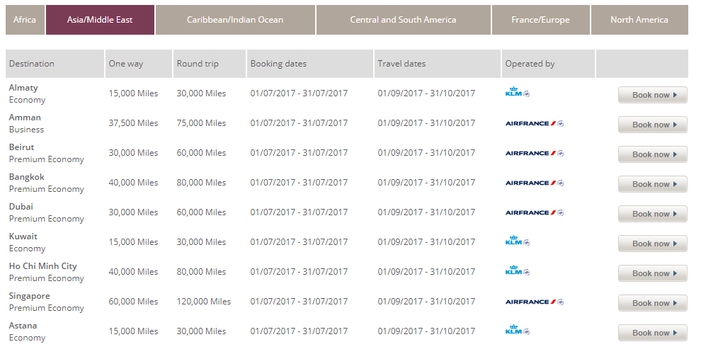 Flying Blue Promo Awards Asia Middle East