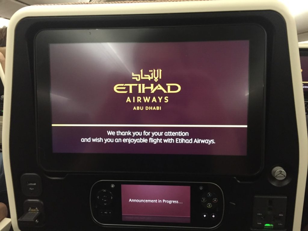 Etihad Economy Class 787 Dreamliner Amsterdam