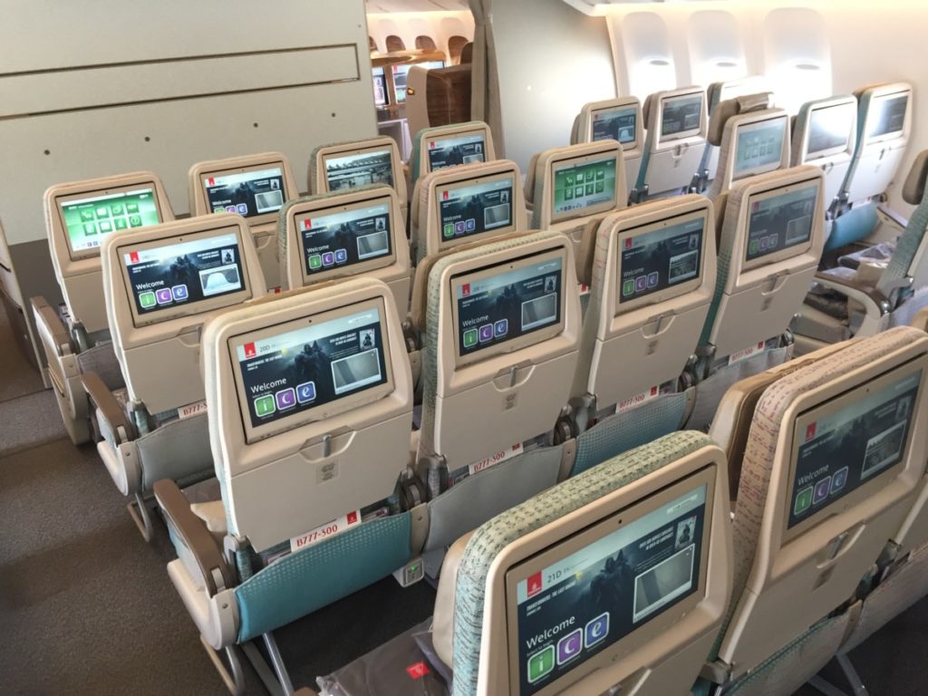 nieuwe Emirates Economy Class