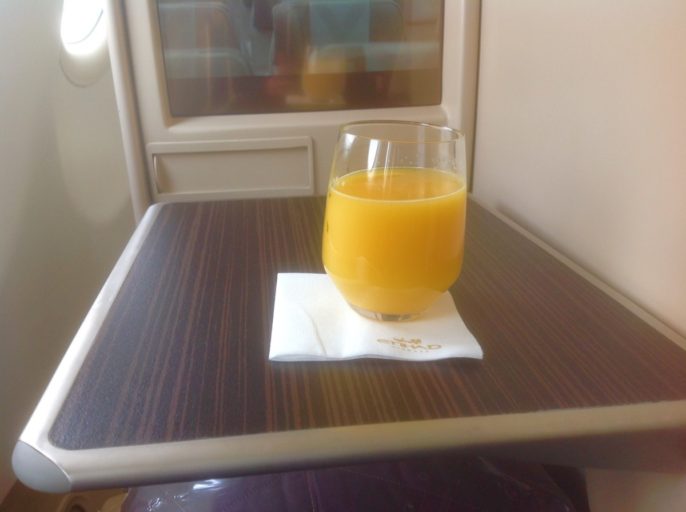 Etihad, a340, jus d'orange, cairo, business class