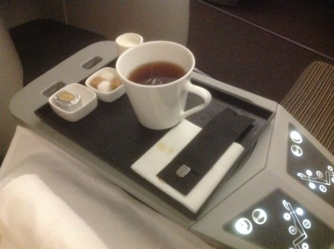 koffie, etihad, business class