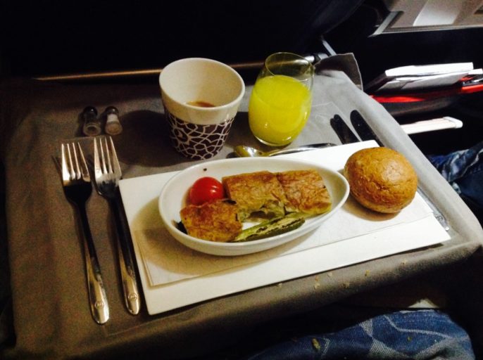 turks ontbijt, business class, Turkish airlines