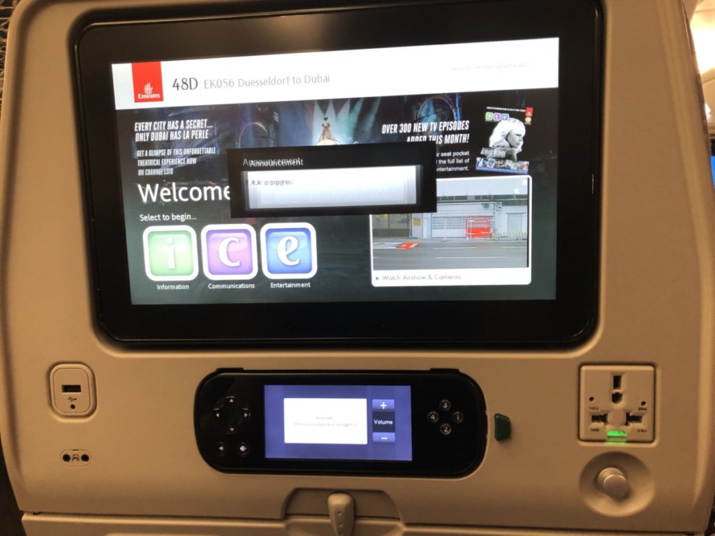 Emirates A380 Economy Class Dusseldorf Dubai