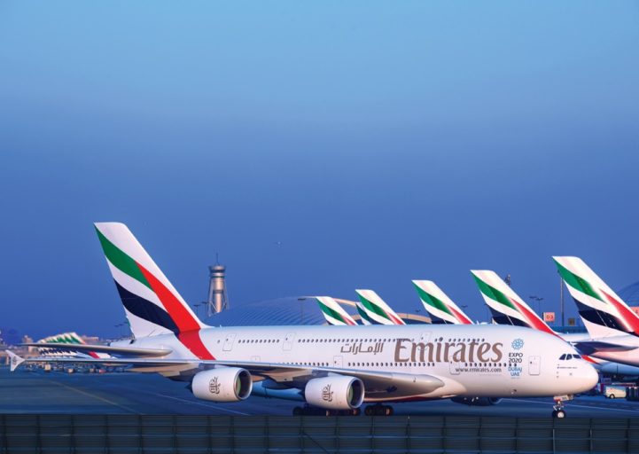 De A380 van Emirates op het vliegveld van Dubai (DXB) (Bron: Emirates)