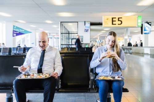 gate, schiphol, eten, deliveroo