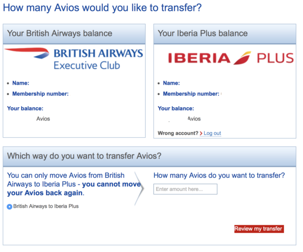 Melding: alleen mogelijk om van British Airways naar Iberia over te maken!