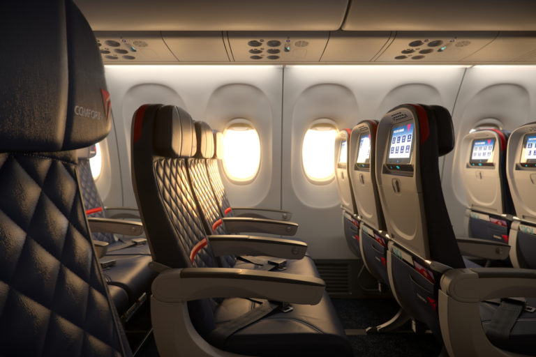 Comfort+ seats on a Boeing 737-900ER (739) (Bron: Delta)