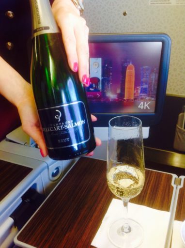 bubbels, champagne, qatar airways