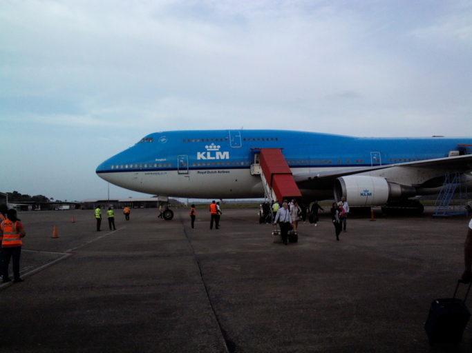 klm, boeing 747, business class, paramaribo