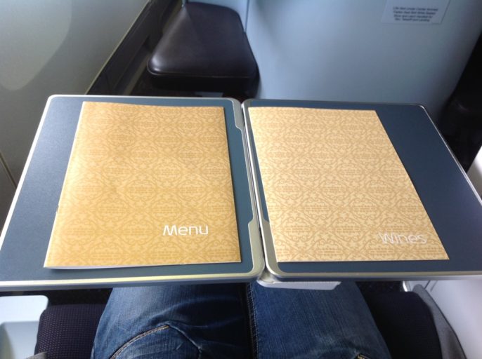 menukaarten, klm, business class