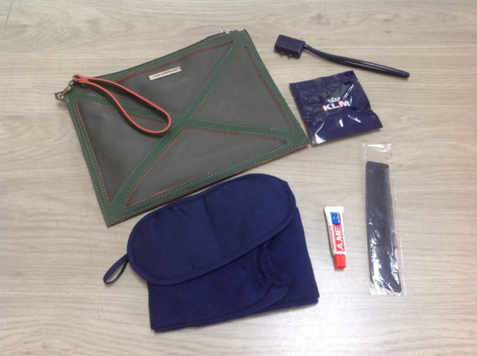 amenity kit, klm, business class