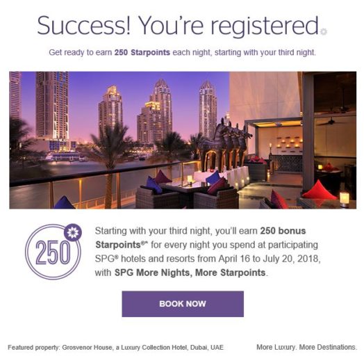 SPG More Nights More Starpoints