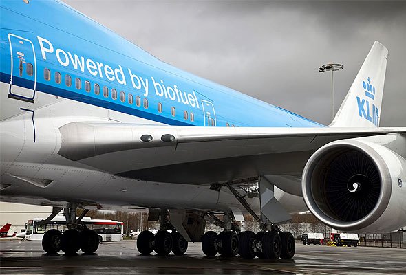 Sommige toestellen van KLM vliegen op een mengsel van normale brandstof en biodiesel (Bron: KLM)